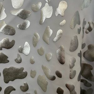 Ashley Stewart One Shoulder Silver and White Top